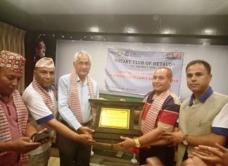 बुद्ध लुम्बिनीमा जन्मेको बिश्वभर चिनाउने हेटौंडाका विडारी सम्मानित