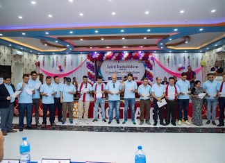 The oath-taking ceremony of the new elected member.