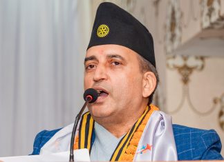 President Rtn. Prakash Dhajal addressing in the 33rd Installation Ceremony