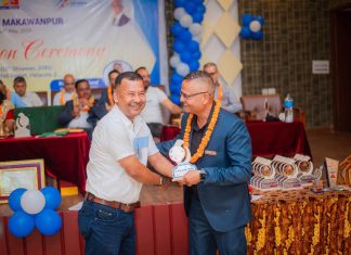 Tokens of love receiving during RC Makwanpur Installation Program